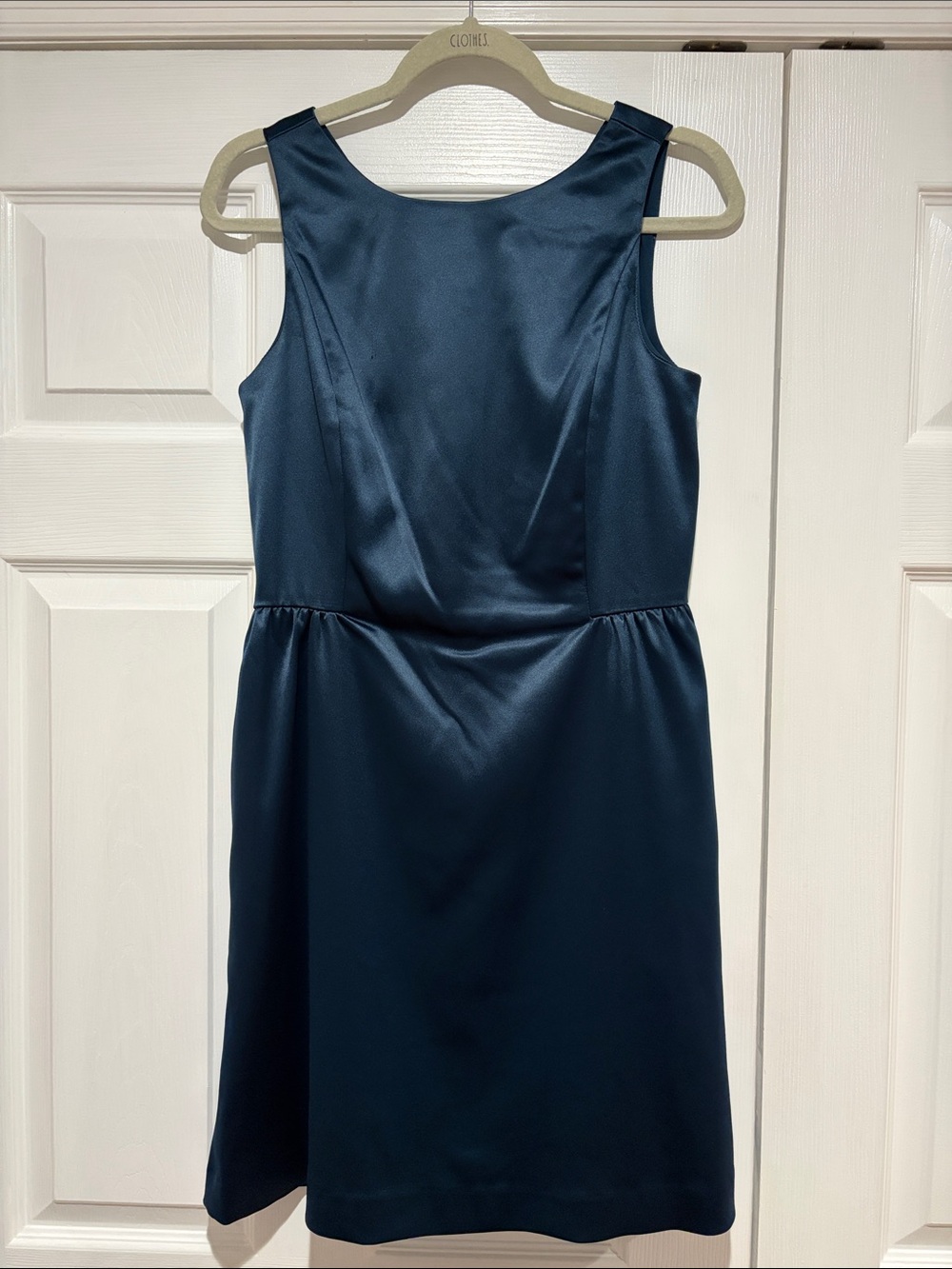 Classic Blue-Green Sleeveless Satin Dress by Gap